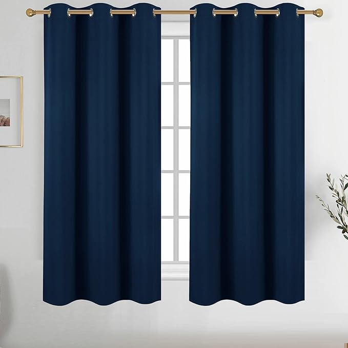 Diraysid Navy Blue Grommet Blackout Curtains by Diraysid%2C+refresh+your+life
