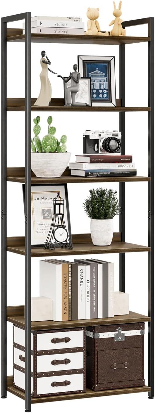 NUMENN Bookshelf, 6 Tier Bookshelves, Home Office Bookcase Shelf Storage by NUMENN