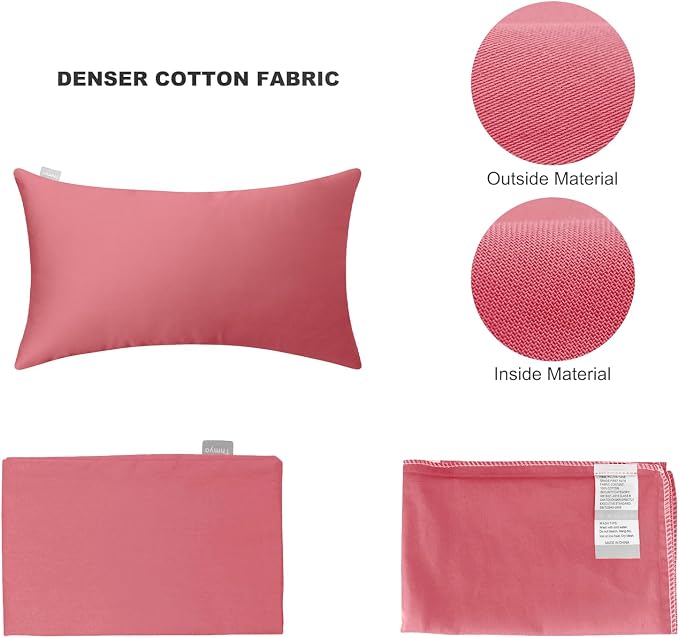 Thmyo 4-Pack 100% Cotton Lumbar Comfortable Solid Decorative Throw Pillow Case - Image 5