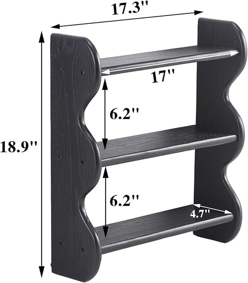 100% Solid Wood Floating Shelf, Vintage Wall Shelves Wall Mounted Storage Rack - Image 2