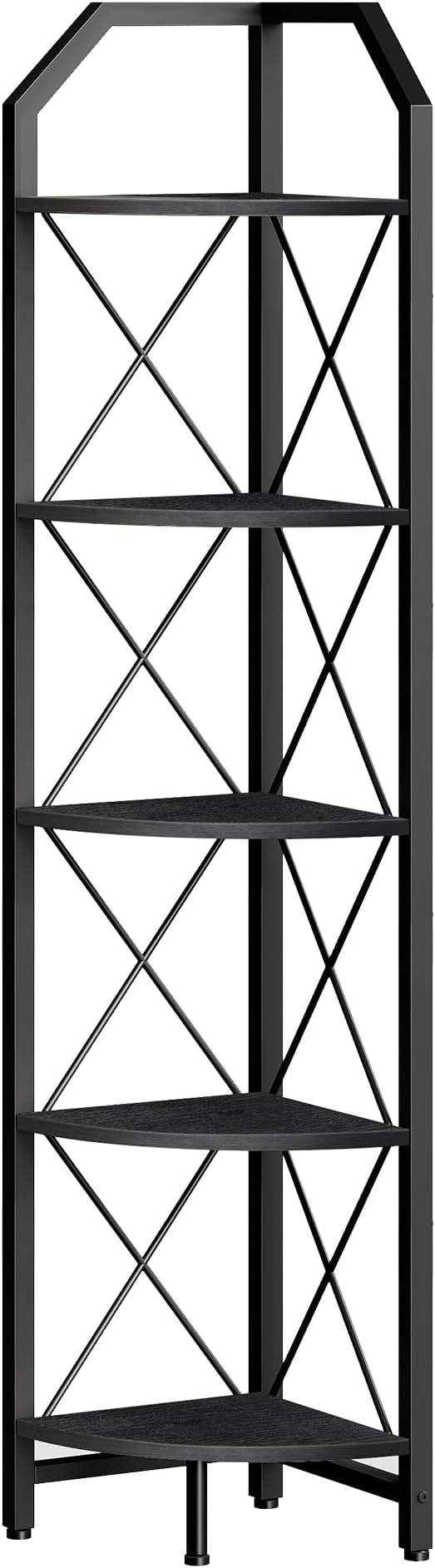 CHOEZON 5-Tier Corner Shelf, Industrial Corner Bookshelf, 59.4" Corner Storage - Image 9