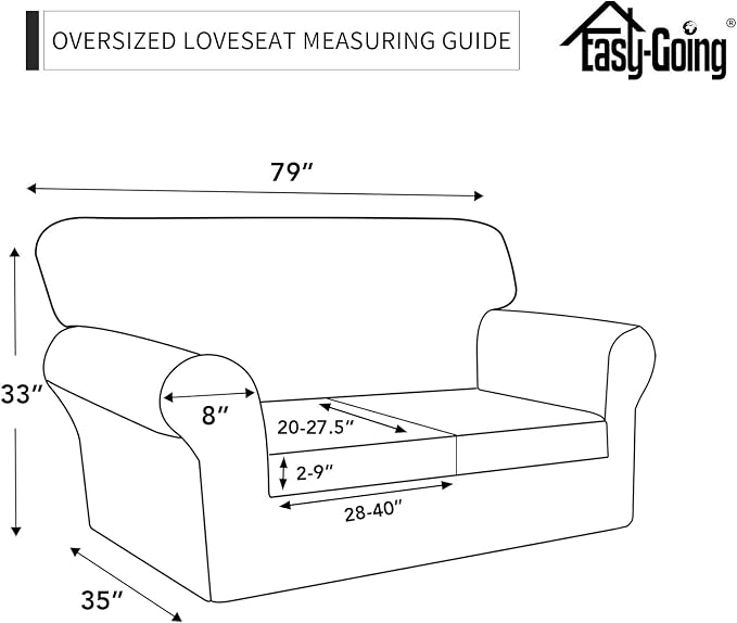 Easy-Going Oversized 3 Pieces Stretch Fleece Soft Loveseat Couch Cover - Image 4