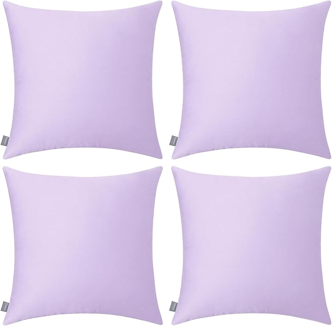 Thmyo 4-Pack 100% Cotton Comfortable Solid Decorative Throw Pillow Case Square by Thmyo