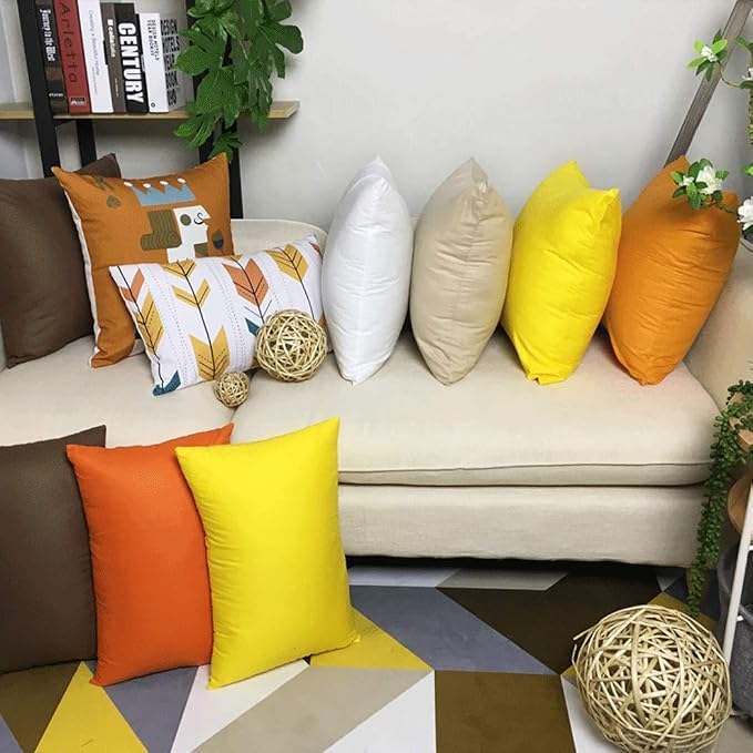 Thmyo 4-Pack 100% Cotton Comfortable Solid Decorative Throw Pillow Cases Square - Image 4