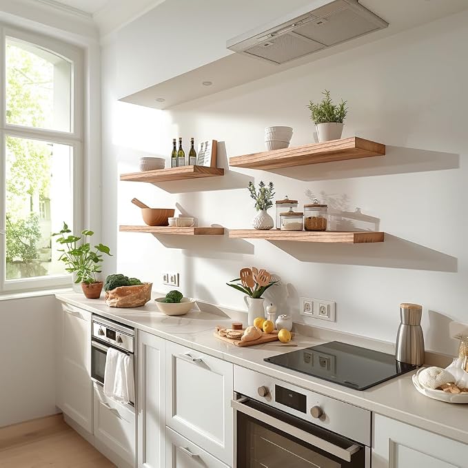 GXYAWPJ Light Wood Floating Shelves - Image 5