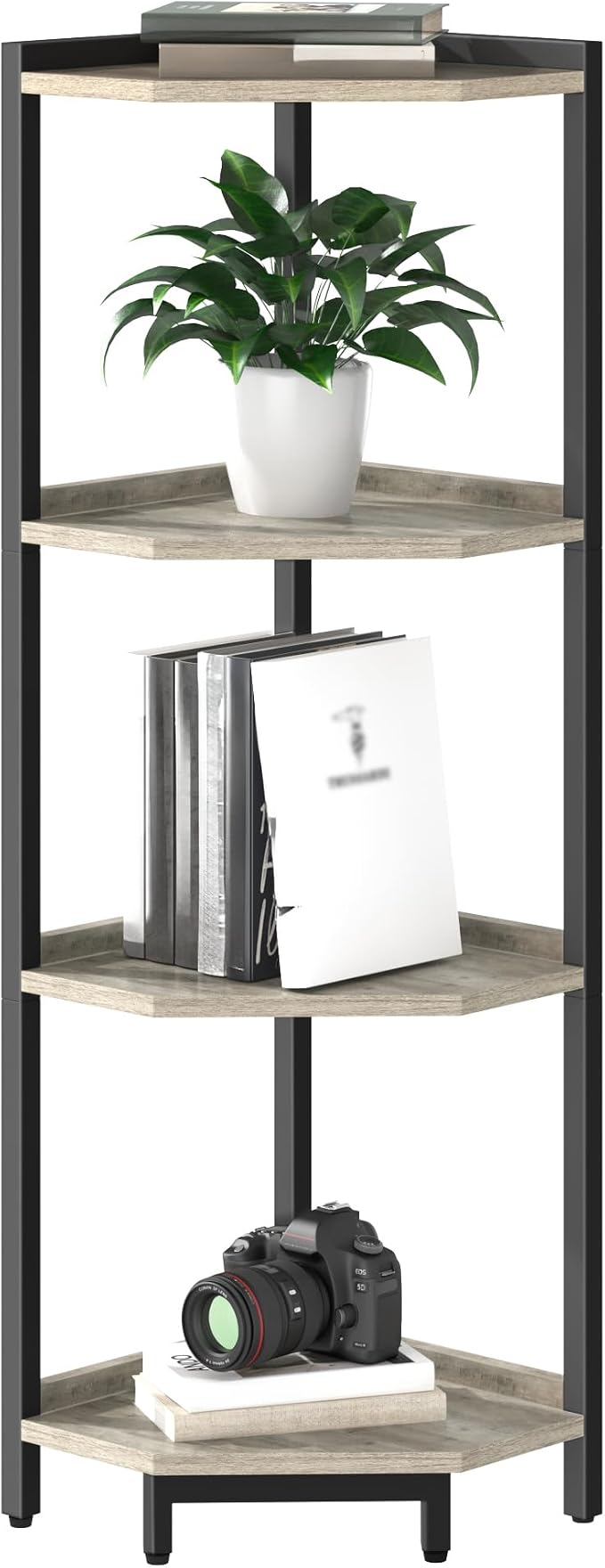 Hzuaneri Corner Shelf Stand, Corner Bookshelf, Storage Standing Shelf Unit - Image 8
