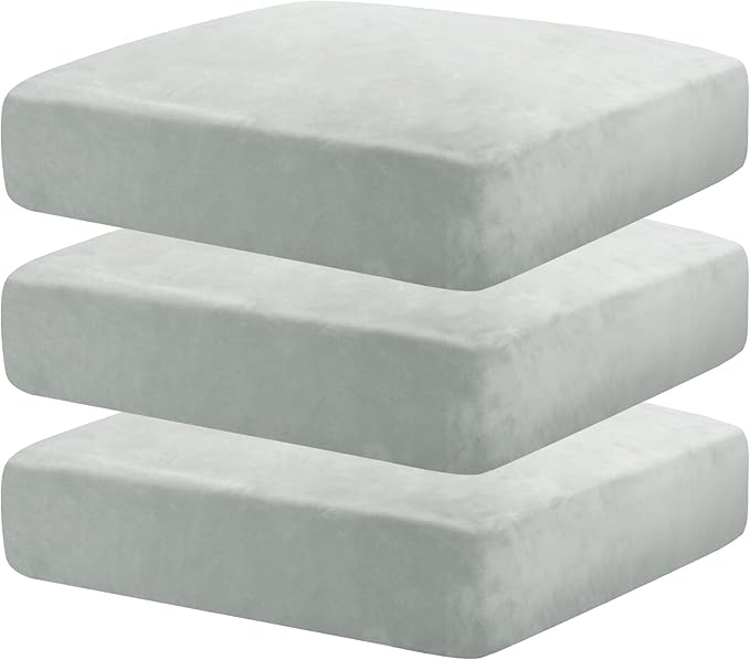 MAXIJIN Velvet Stretch Cushion Covers Fitted Couch Cushion Slipcovers Sofa Seat by MAXIJIN