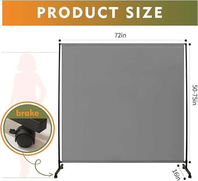 YSEJOMP Room Divider Screen 72"x72" - Image 4