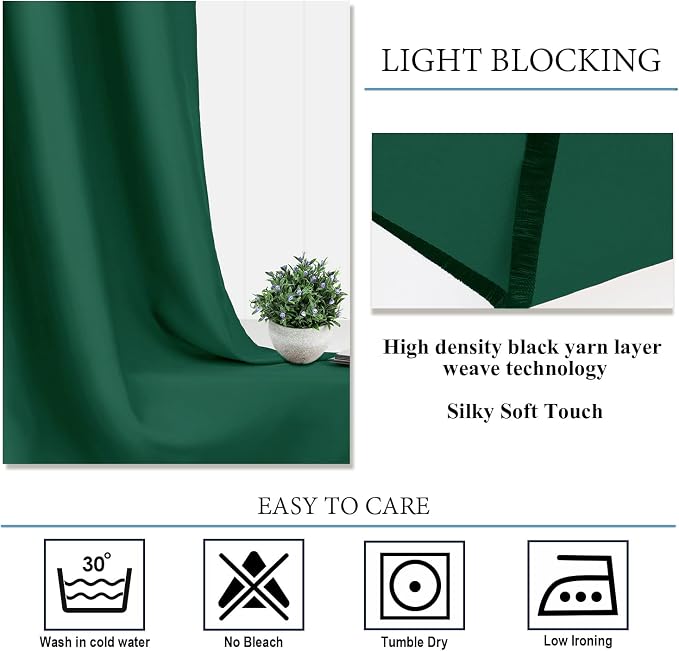 Diraysid Green Grommet Blackout Curtains - Image 7
