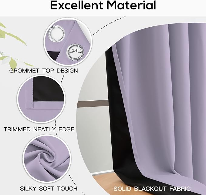 100% Blackout Window Curtain Panels - Image 4