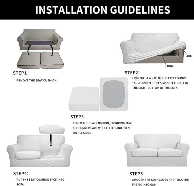 Easy-Going 3 Pieces Stretch Soft Couch Cover - Image 6