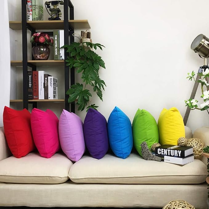 Thmyo 4-Pack 100% Cotton Lumbar Comfortable Solid Decorative Throw Pillow Case - Image 4