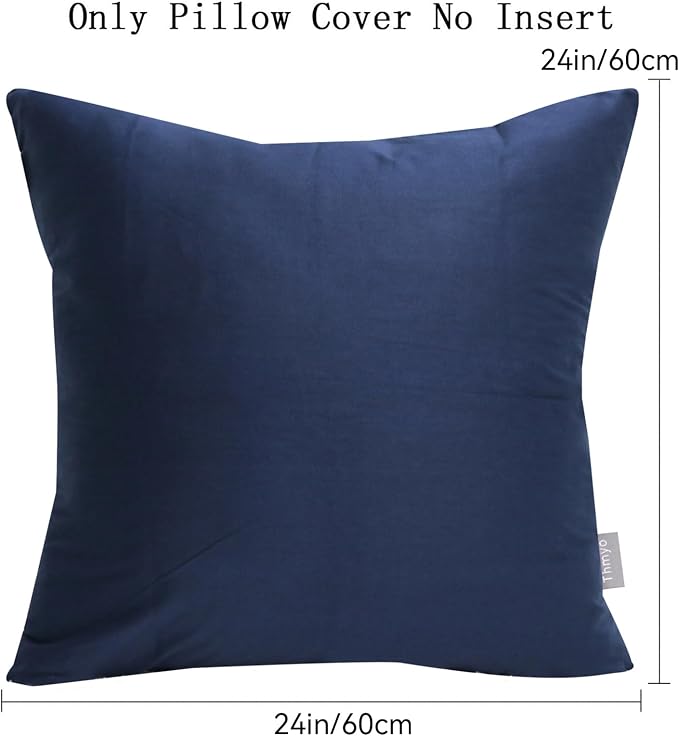 Thmyo 4-Pack 100% Cotton Comfortable Solid Decorative Throw Pillow Case Square - Image 5