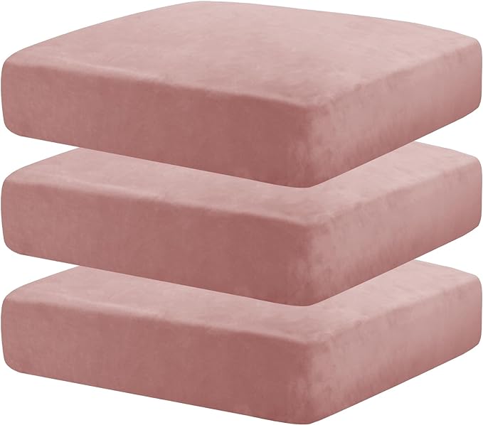 MAXIJIN Velvet Stretch Cushion Covers Fitted Couch Cushion Slipcovers Sofa Seat by MAXIJIN