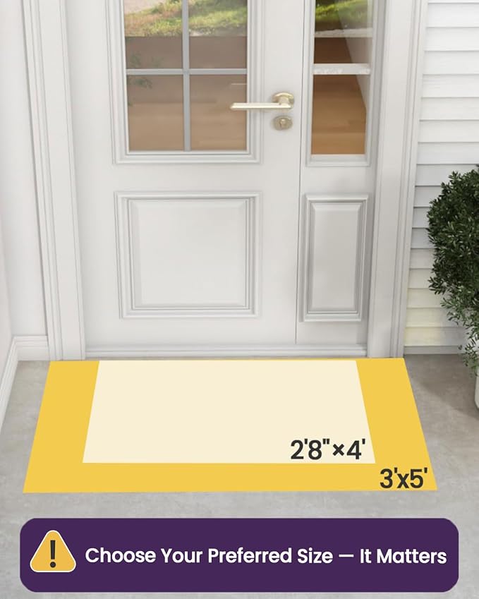 DEXI Front Door Mat Outside Entrance, 3x5 Welcome Entryway Doormat Dirt Trapper - Image 2