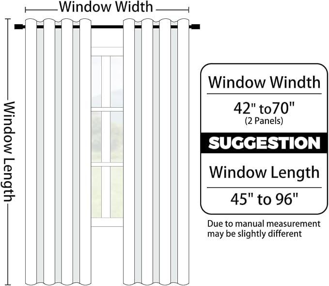 Yakamok Blue and Greyish White Ombre Curtains, Room Darkening Gradient Color - Image 9