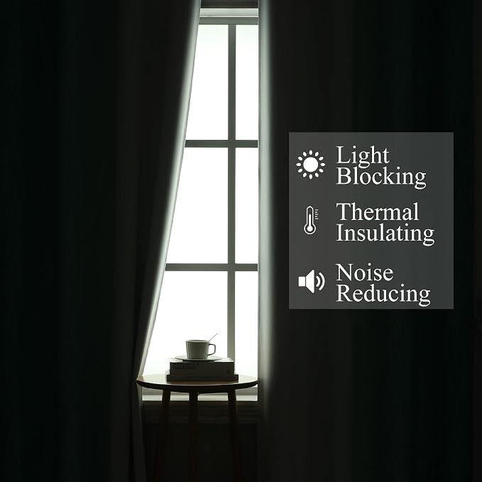 Estelar Textiler Teal and Greyish White Blackout Curtains 45 Inch Length - Image 3