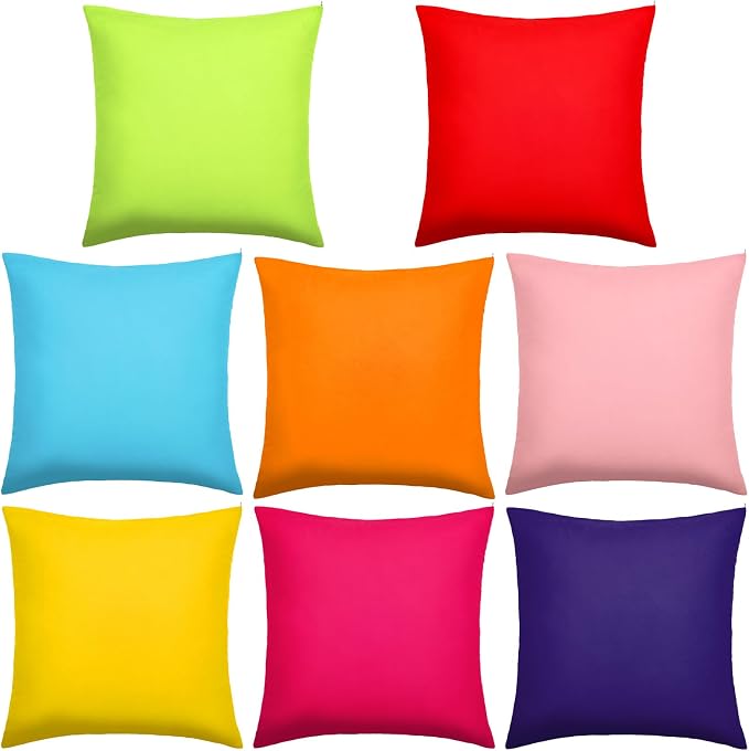 Preboun 8 Pcs 20 x 20 Inch Fresh Colors Decorative Throw Pillow Covers Mixed by Preboun