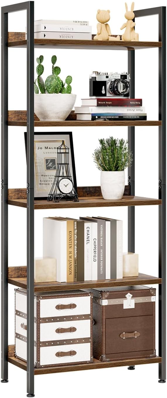NUMENN Bookshelf, 5 Tier Bookshelves, Home Office Bookcase Shelf Storage by NUMENN