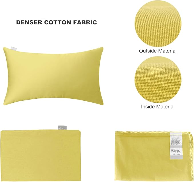 Thmyo 4-Pack 100% Cotton Lumbar Comfortable Solid Decorative Throw Pillow Case - Image 6