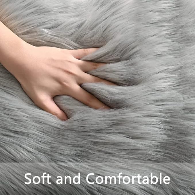 ORINOVA Shag Rug 6x9 Area Rugs for Bedroom Silver Grey Fluffy Machine Washable - Image 7