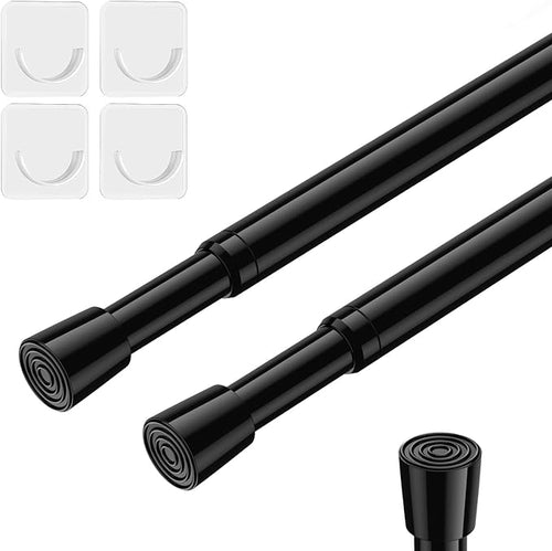 2 Pack Tension Rods Spring Tension Curtain Rod, 26 to 39 Inch Adjustable Black by AIZESITENSIONROD