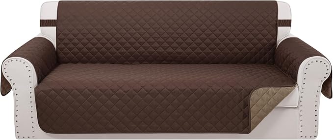 Reversible 4 Seater Sofa Cover 91 Inch Large Couch Cover Furniture Protector by LuxshareHome