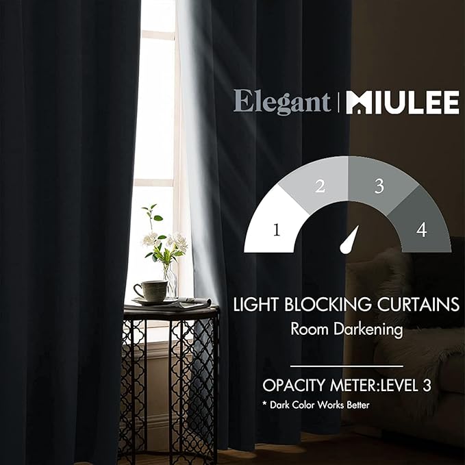 MIULEE Blackout Curtains for Bedroom Living Room Thermal Insulated Room - Image 2