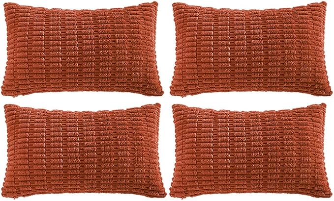 Fancy Homi 4 Packs Boho Burnt Orange Fall Decorative Throw Pillow Covers 14x24 by Fancy+Homi