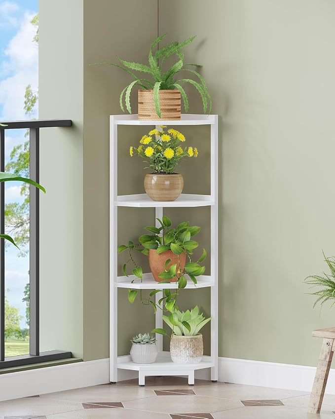Hzuaneri Corner Shelf Stand, Corner Bookshelf, Storage Standing Shelf Unit - Image 7