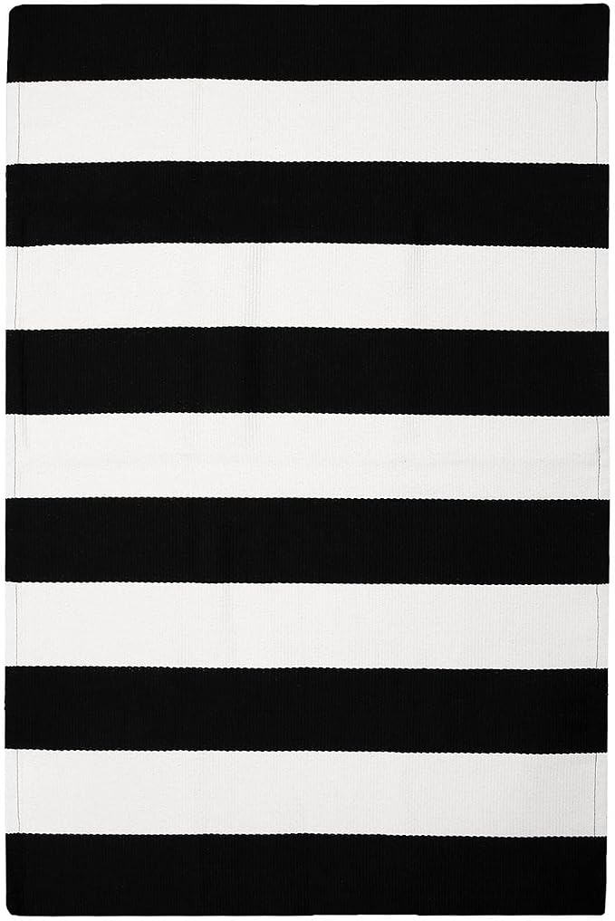 IOHOUZE Black White Striped Rug -4x6 Front Door Mats Outdoor, Washable Rug - Image 8