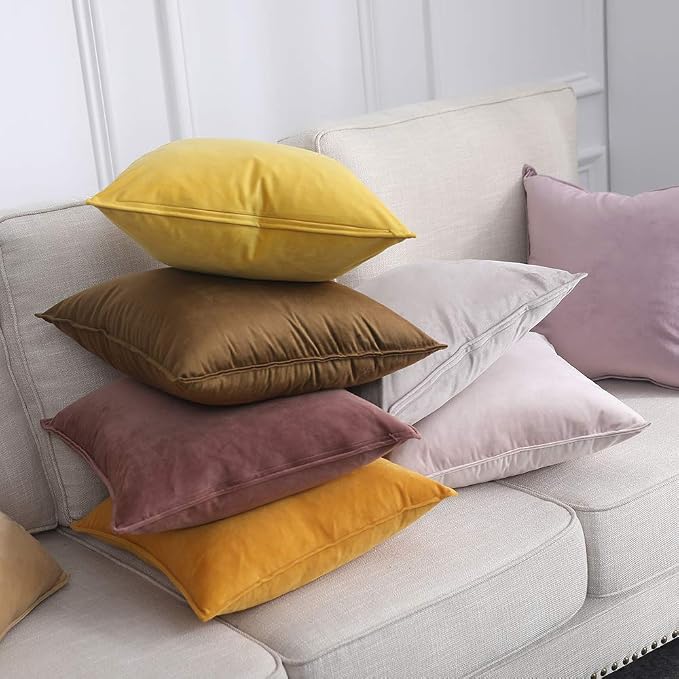 MIULEE Jam Velvet Throw Pillow Covers 20x20 Soft Decorative Solid Square - Image 5