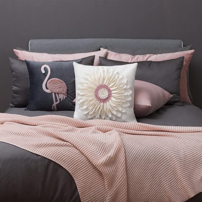 OiseauVoler Decorative 3D Flower Throw Pillow Covers Handmade Cushion Cover - Image 7