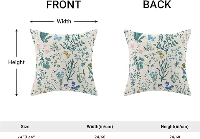AEIOAE Spring Pillow Covers 24x24 Inch Set of 2, Seasonal Floral Outdoor - Image 4