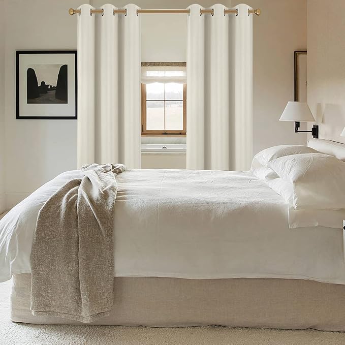 Diraysid Light Beige Grommet Blackout Curtains - Image 4
