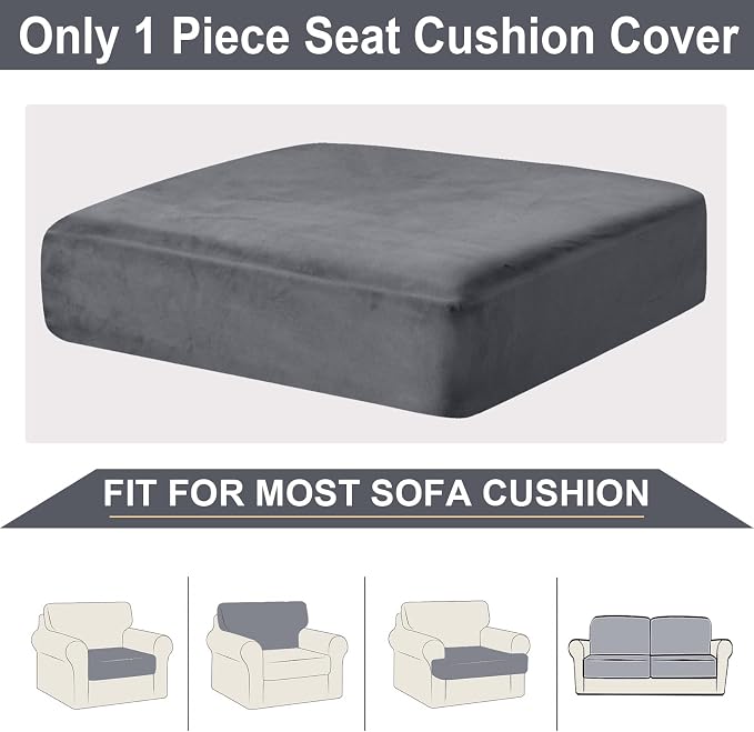 NAISI Couch Cushion Covers 1 Piece Velvet Stretch Sofa Seat Covers or Backrest - Image 6