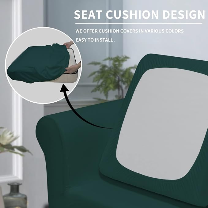 Easy-Going 2 Pieces Microfiber Stretch Chair Slipcover – Spandex Soft Fitted - Image 3