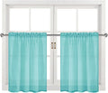 DWCN Aqua Sheer Curtains Semi Transparent Voile Rod Pocket Curtains by DWCN