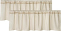 2 Pack Cotton Linen Valance for Windows by Oindec