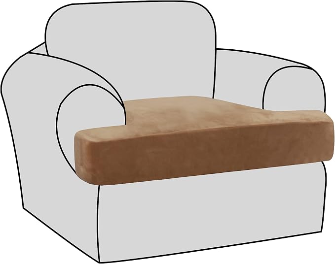 H.VERSAILTEX Stretch Velvet T Cushion Chair Covers by HVERSAILTEX