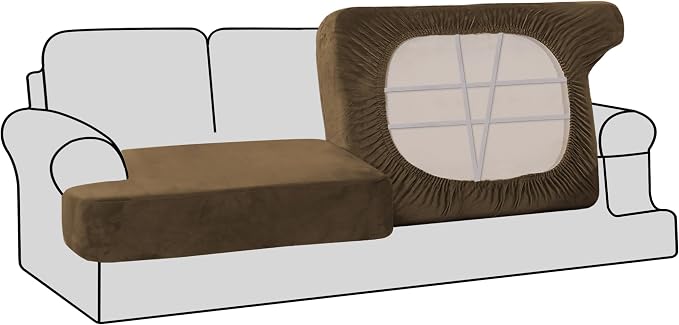 H.VERSAILTEX Stretch Velvet 2 Piece T Cushion Sofa Slipcovers by HVERSAILTEX