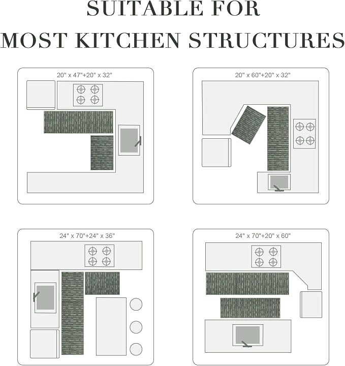 Kitchen Rugs Sets of 2-Non Slip Kitchen Mats - Image 5