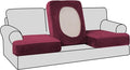 H.VERSAILTEX Stretch Velvet 3 Piece T Cushion Sofa Slipcovers Individually Sofa by HVERSAILTEX