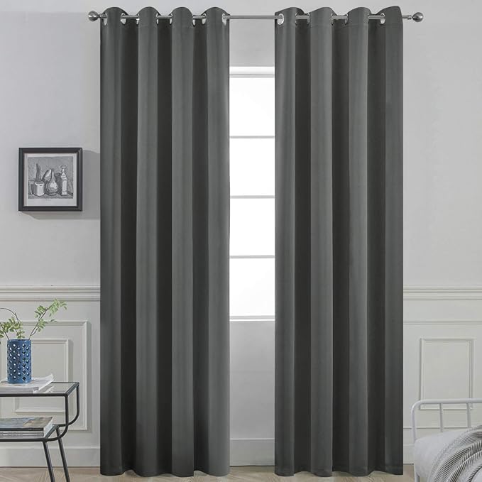 Yakamok Thermal Insulated Solid Grommet Light Blocking Blackout Curtains by Yakamok