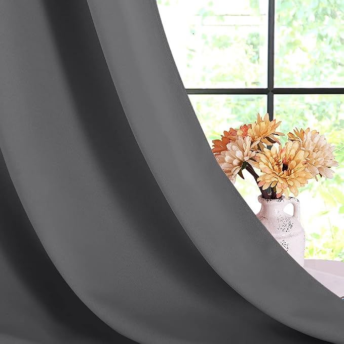 NICETOWN Grey Blackout Curtain Panels - Image 6