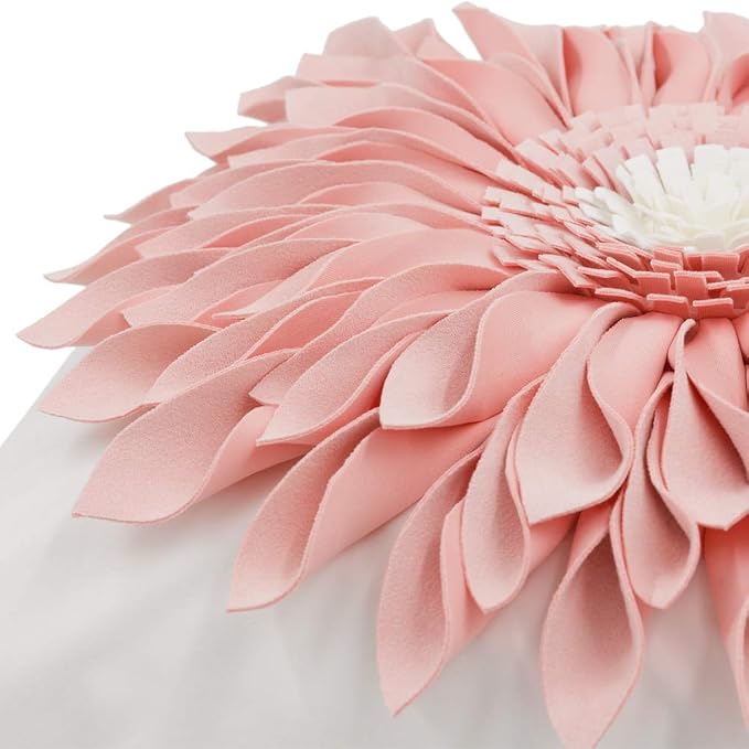 OiseauVoler 3D Sunflower Handmade Throw Pillow Covers Decorative Pink - Image 4