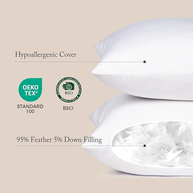 puredown® Lumbar Pillow Inserts 12 x 20, Filled - Image 2