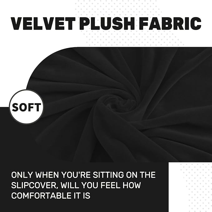 MAXIJIN Velvet Stretch Cushion Covers Couch Cushion Slipcovers Loveseat Sofa - Image 3