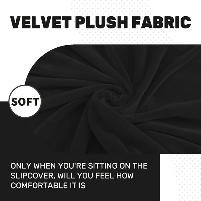 MAXIJIN 1 Piece Velvet Chaise Cover Stretch Sectional Couch Covers - Image 3