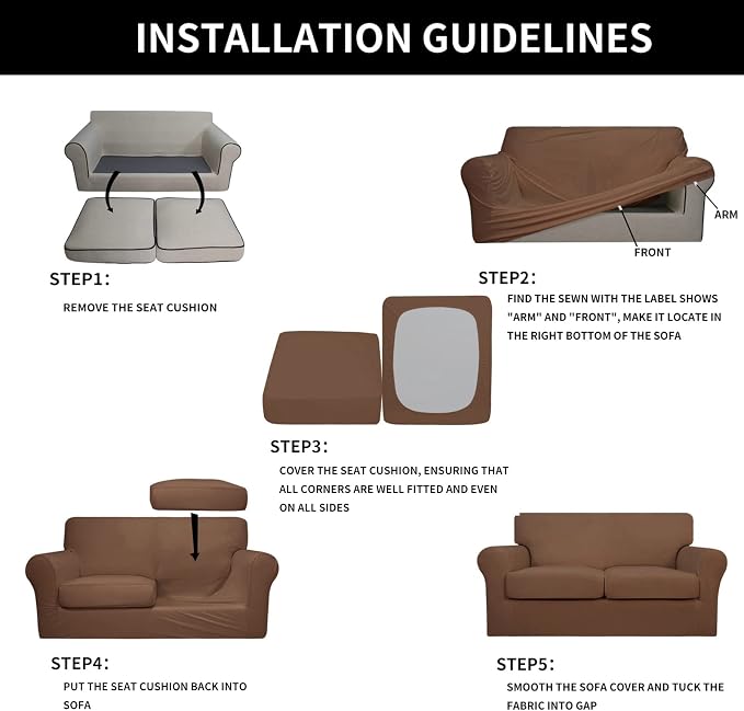 Easy-Going 3 Pieces Stretch Soft Couch Cover - Image 6